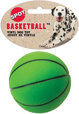 Show full view: Ethical Pet Vinyl Basketball Squeaky Dog Chew Toy, Color Varies, 3-in slide 3 of 4