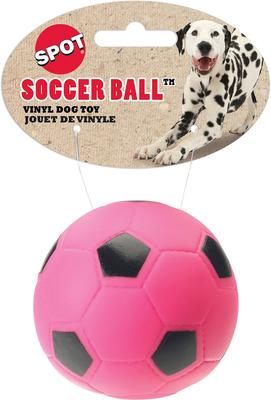 Show full view: Ethical Pet Vinyl Soccer Ball Squeaky Dog Chew Toy, Color Varies, 3-in slide 2 of 4
