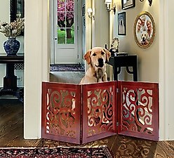 Etna 3 Piece Adjustable Wooden Gate, Scrolled