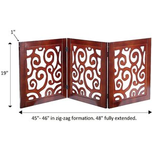 Etna 3 Piece Adjustable Wooden Gate, Scrolled