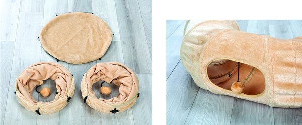 Show full view: Etna 4-Way Play Tunnel Cat Toy, Beige slide 5 of 7