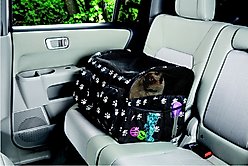 Etna Booster & Car Airline Approved with Paw Print Dog & Cat Seat Carrier, Black/White, 18 x 15.25 x 13.25-in