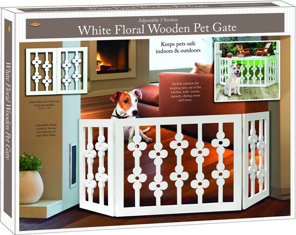Etna Wood Bone Design Pet Gate