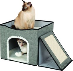 Etna Foldaway Play Center with Hanging Ball Cat Condo, Gray slide 2 of 6