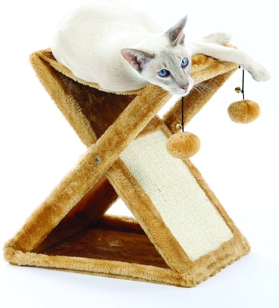 Etna Foldaway Play Tower & Scratching Post with Hanging Balls Cat Toy