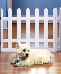 Etna Picket Fence Adjustable Pet Gate, White