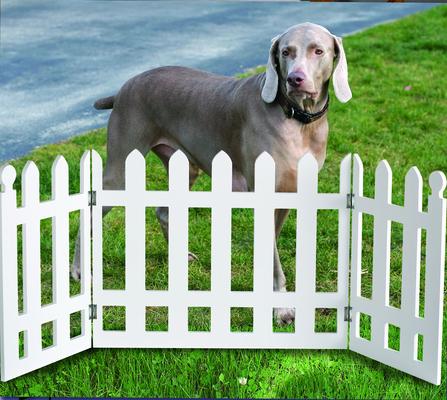 Show full view: Etna Picket Fence Adjustable Pet Gate, White slide 2 of 3