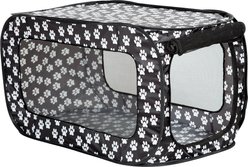 Etna Pop-Open Single Door Collapsible Soft-Sided Dog Crate, Black & White, 33 inch slide 2 of 6