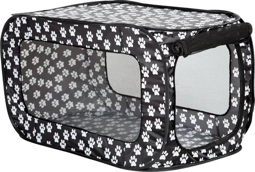Show full view: Etna Pop-Open Single Door Collapsible Soft-Sided Dog Crate, Black & White, 33 inch slide 2 of 7