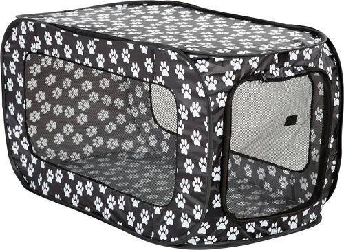 Show full view: Etna Pop-Open Single Door Collapsible Soft-Sided Dog Crate, Black & White, 33 inch slide 5 of 7
