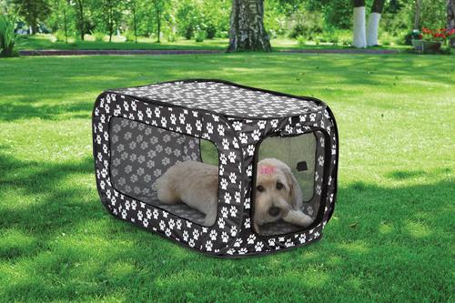 Show full view: Etna Pop-Open Single Door Collapsible Soft-Sided Dog Crate, Black & White, 33 inch slide 6 of 7