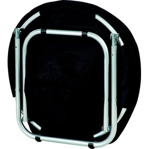 Etna Round Folding Chair Fleece Dog & Cat Bed, Brown, 21 x 21 x 15-in