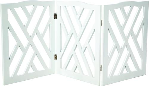 Show full view: Etna White Lattice Wooden Dog Gate slide 2 of 4