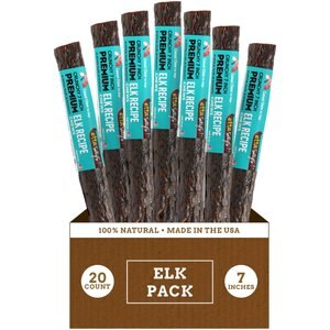 Etta Says! 7" Crunchy Elk Dog Chew Treats, 20 count