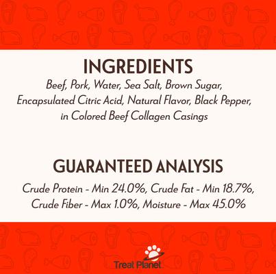 Show full view: Etta Says! Beef Deli Sausages Human Grade Jerky Dog Treats, 12 count slide 10 of 11