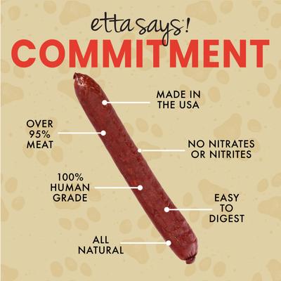 Show full view: Etta Says! Beef Deli Sausages Human Grade Jerky Dog Treats, 12 count slide 5 of 11
