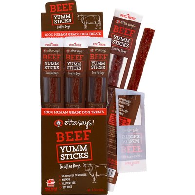 Etta Says! Etta Says! Beef Yumm Sticks Human Grade Beef Jerky Dog Treats, 24 count