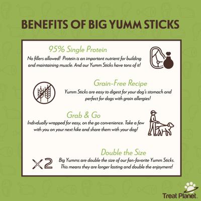 Show full view: Etta Says! BIG Yumm Sticks Adult Hickory Smoked Pork Human-Grade Jerky Dog Treats, 1.5-oz stick, case of 24 slide 7 of 10