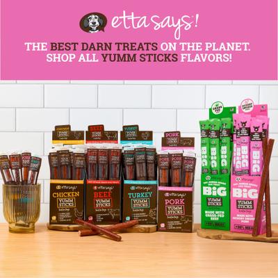 Show full view: Etta Says! Big Yumm Sticks Adult Hickory Smoked Pork Human-Grade Jerky Dog Treats, 1 count slide 8 of 9