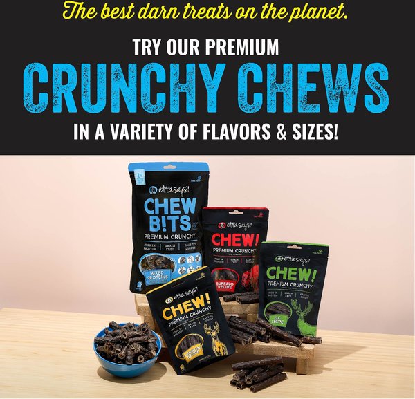 Etta Says! Chew Bits Premium Adult Mixed Proteins Crunchy Natural Dog Chew Treats, 1.5-lb bag