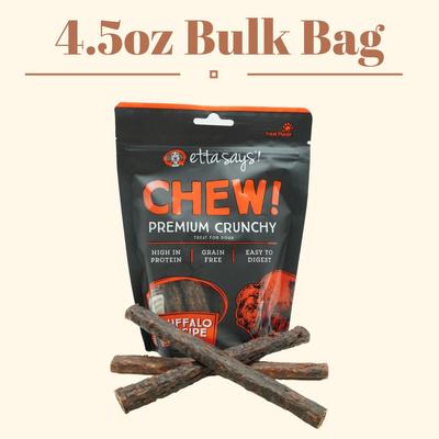 Show full view: Etta Says! Chew! Premium Crunchy Buffalo Recipe Grain-Free Dog Treats, 4.5-oz bag slide 1 of 10