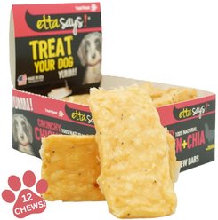 Etta Says! Crunchy Chicken + Chia Chew Bars Dog Treats, 12 count