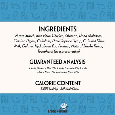 Show full view: Etta Says! Deluxe Hide-Free Long-Lasting 7" Chicken Recipe Dog Chew slide 10 of 12