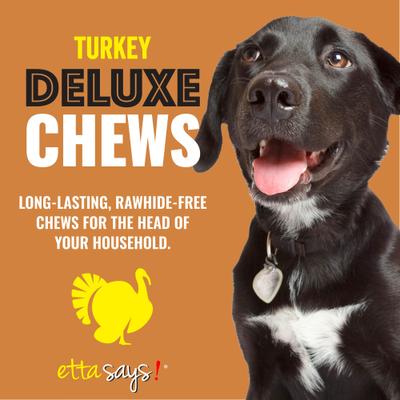 Show full view: Etta Says! Deluxe Hide-Free Long-Lasting 7" Turkey Recipe Dog Chew slide 3 of 11
