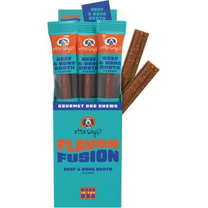 Etta Says! Fusion Gourmet Adult Beef & Bone Broth Flavor Natural Dog Chew Treats, 12 count