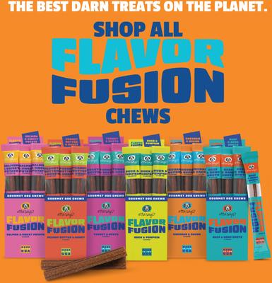 Show full view: Etta Says! Fusion Gourmet Adult Cheddar & Bone Bacon Flavor Natural Dog Chew Treats, 12 count slide 7 of 8