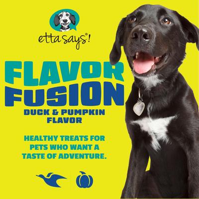 Show full view: Etta Says! Fusion Gourmet Adult Duck & Pumpkin Flavor Natural Dog Chew Treats, 12 count slide 3 of 8