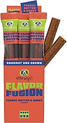 Etta Says! Fusion Gourmet Adult Peanut Butter & Honey Flavor Natural Dog Chew Treats, 12 count