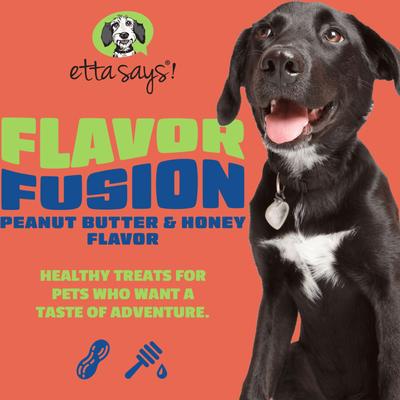Show full view: Etta Says! Fusion Gourmet Adult Peanut Butter & Honey Flavor Natural Dog Chew Treats, 12 count slide 3 of 8
