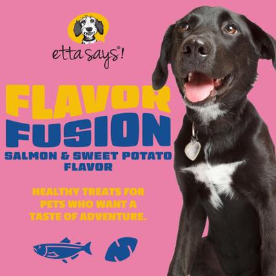 Show full view: Etta Says! Fusion Gourmet Adult Salmon & Sweet Potato Flavor Natural Dog Chew Treats, 1 count slide 3 of 9