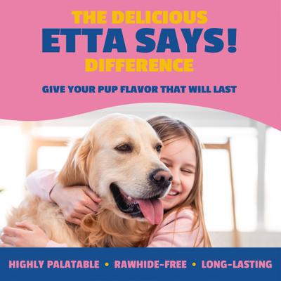 Show full view: Etta Says! Fusion Gourmet Adult Salmon & Sweet Potato Flavor Natural Dog Chew Treats, 1 count slide 4 of 9