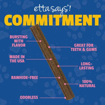 Show full view: Etta Says! Fusion Gourmet Adult Salmon & Sweet Potato Flavor Natural Dog Chew Treats, 1 count slide 5 of 9