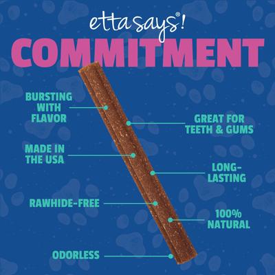 Show full view: Etta Says! Fusion Gourmet Adult Turkey & Beets Flavor Natural Dog Chew Treats, 12 count slide 4 of 8