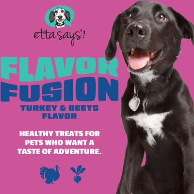 Show full view: Etta Says! Fusion Gourmet Adult Turkey & Beets Flavor Natural Dog Chew Treats, 12 count slide 3 of 8