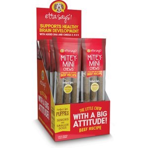 Etta Says! Mitey Mini Chews Beef Recipe Dog Treats, 18 count