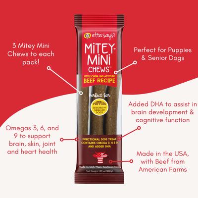 Show full view: Etta Says! Mitey Mini Chews Beef Recipe Dog Treats, 18 count slide 5 of 10