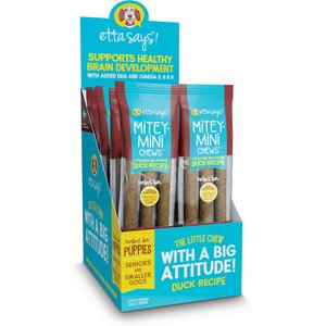 Etta Says! Mitey Mini Chews Duck Recipe Dog Treats, 18 count
