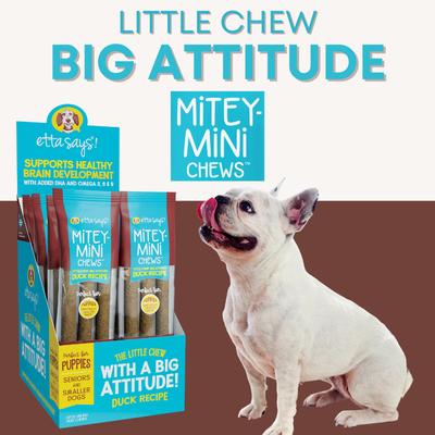 Show full view: Etta Says! Mitey Mini Chews Duck Recipe Dog Treats, 18 count slide 4 of 10