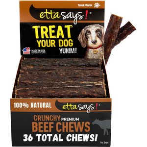 Etta Says! Premium 4" Beef Recipe Crunchy Dog Chews, 36 count