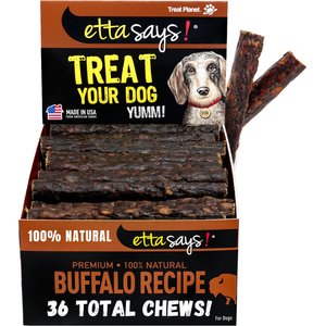Etta Says! Premium 4" Buffalo Recipe Crunchy Dog Chews, 36 count
