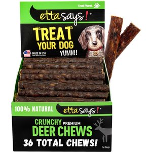 Etta Says! Premium 4" Deer Recipe Crunchy Dog Chews, 36 count