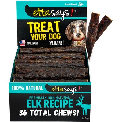 Etta Says! Etta Says! Premium 4" Elk Recipe Crunchy Dog Chews, 36 count