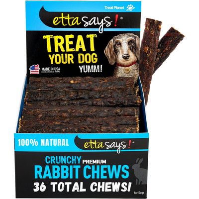 Etta Says! Etta Says! Premium 4" Rabbit Recipe Crunchy Dog Chews, 36 count