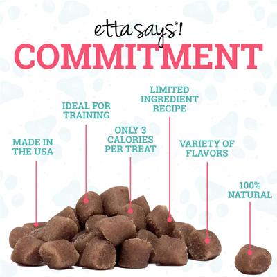 Show full view: Etta Says! Sit! Training Treats Bacon Recipe Dog Treats, 6-oz bag slide 5 of 11