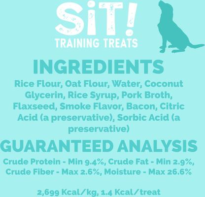 Show full view: Etta Says! Sit! Training Treats Bacon Recipe Dog Treats, 6-oz bag slide 9 of 11