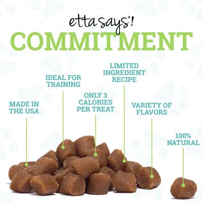 Show full view: Etta Says! Sit! Training Treats Cheese Recipe Dog Treats, 1-lb bag slide 5 of 9